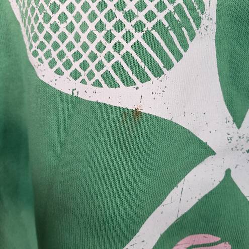 Grayson Threads  Sweatshirt Womens Size S Kelly Green Malibu Tennis Club Graphic