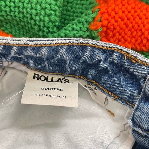 Rolla's  Jeans Womens 24 Denim Dusters High Rise Slim Retro Casual Minimal