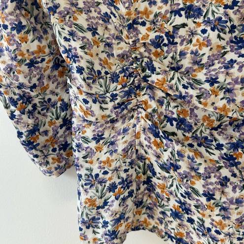 ASTR  The Label Dainty Ruched Floral Blouse Sz L