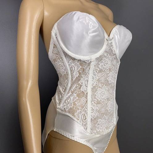 Second Skin Vintage Strouse Adler 36C Backless Strapless Body Briefer  Satin Lace