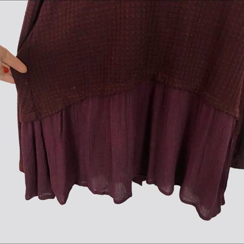 Umgee  oversized maroon boho skirted sweater small