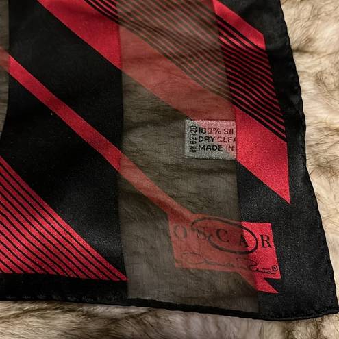 Oscar de la Renta  Silk Scarf Black & Red