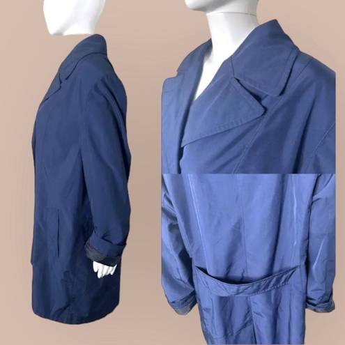 Jones New York Vintage  Blue Double Breasted Trench Coat Women’s Size 16