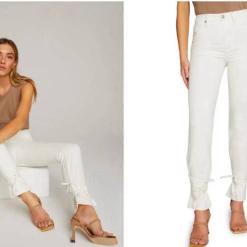 Good American NWT  Women's Good Boy White Ankle Wrap Jeans Size 8