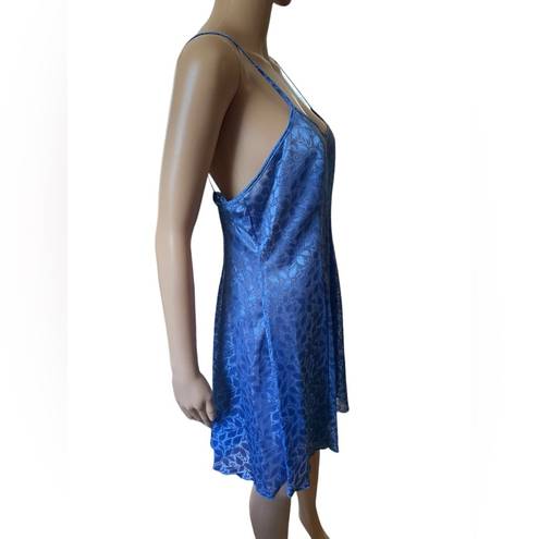 Petra Fashions  Vintage 90s Blue Sheer Cottagecore Boho Lingerie Mini Slip Dress