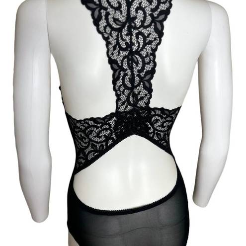 Marilyn Monroe Womens MEDIUM black lace-Detail Open Back bodysuit MARYLIN MAROE​