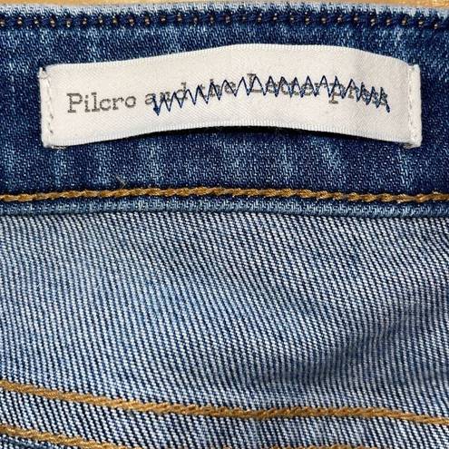 Pilcro and the Letterpress  Womens Distressed Slim Straight Jeans Blue Size 27