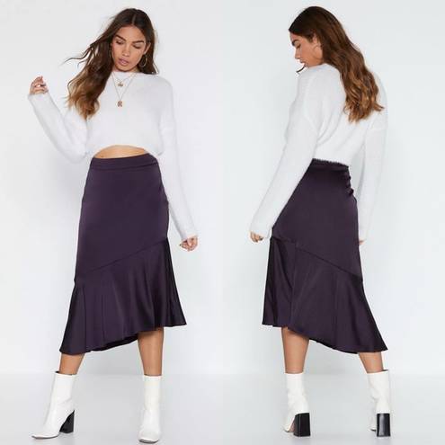 Jason Wu NEW  Matte Satin Tiered Skirt in Purple, Size L New Original Packaging