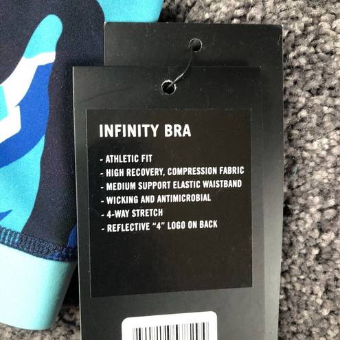 infinity FOURLAPS  SPORTS BRA Multi Blue Premium Athletic Sports Bra SMALL $68