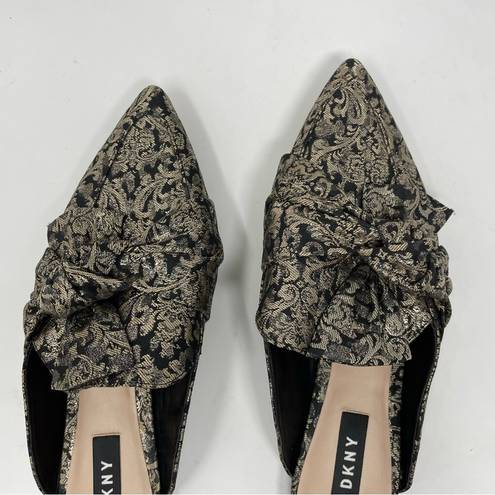 DKNY  Pier Baroque Tapestry Brocade Metallic Fabric Mules Slides Shoes womens 7.5