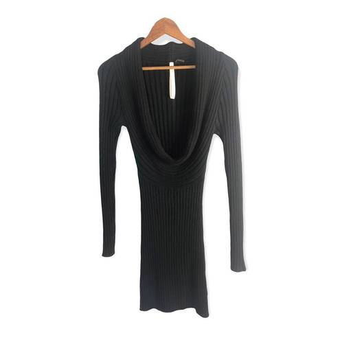 Renee C  Long Sleeve Ribbed Knit Sweater Dress