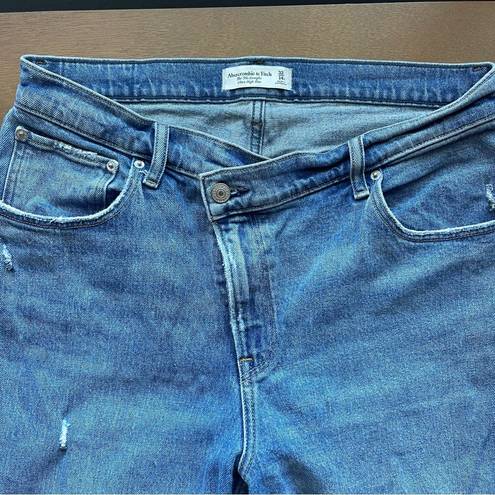 Abercrombie & Fitch A&F Medium Wash Criss Cross The 90’s Straight Ultra High Rise Jeans