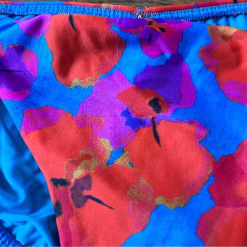 Vix Paula Hermanny  Mabel Riviera Bikini Bottoms Blue/Red Multi Medium NWT