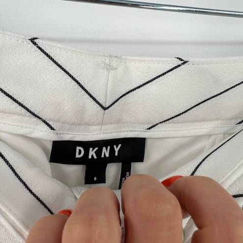 DKNY  Striped Essex Tie Waist Pin Striped Ankle Pants Size 6 NWT (flaws)