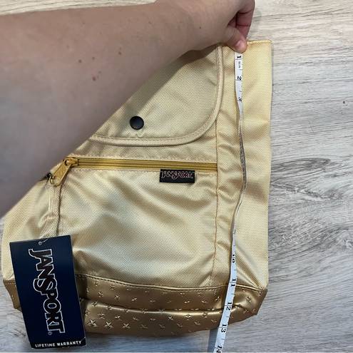 Jansport  Abbie Women's Mini Backpack with Tassel Gold 3D Stars NEW WITH TAGS