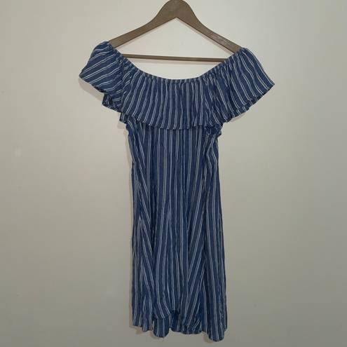 American Eagle  Blue And White Striped Button Down Dress