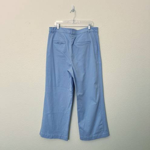 Loft [] Periwinkle Blue Palmer Wide Leg Patch Pocket High Rise Twill Pants Sz 16