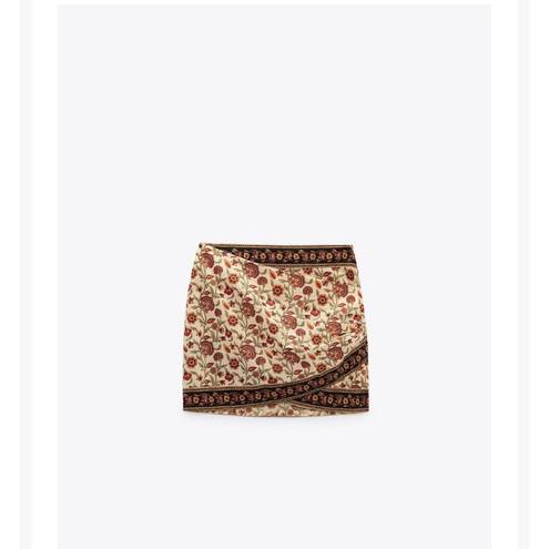 ZARA Wrap Printed Mini Skirt