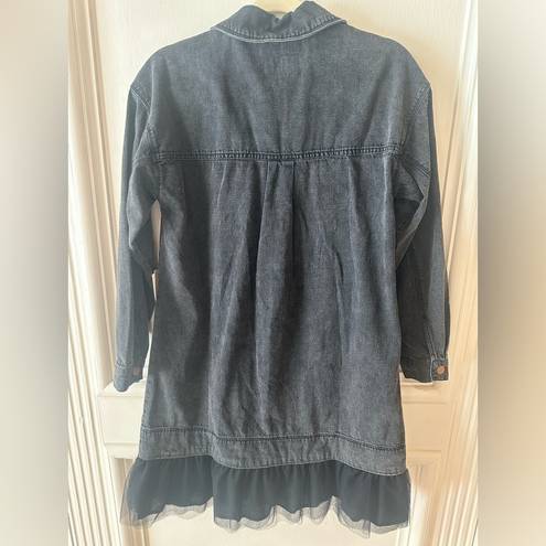 Pilcro  Tulle & Black Denim Shirt Dress