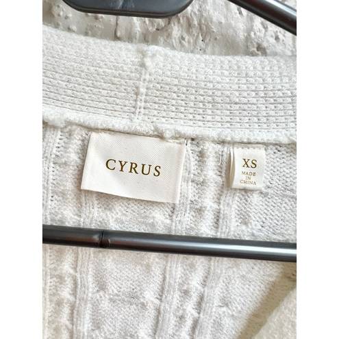 Cyrus NWT  Long Sleeve Cable Knit Cardigan Sweater Bone White Women's Size XS