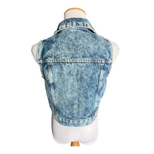 Amethyst Jeans Womens  Cowboy Coture Stonewash Western Chic Denim Jean Vest  Sz L