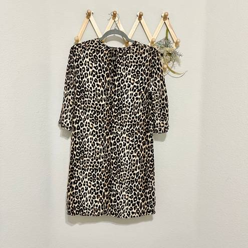 Equipment Femme Aubrey Silk Cheetah Print Shift Dress S