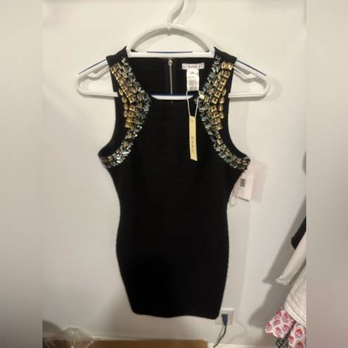 Esley Easley black beaded dress women’s small NWT