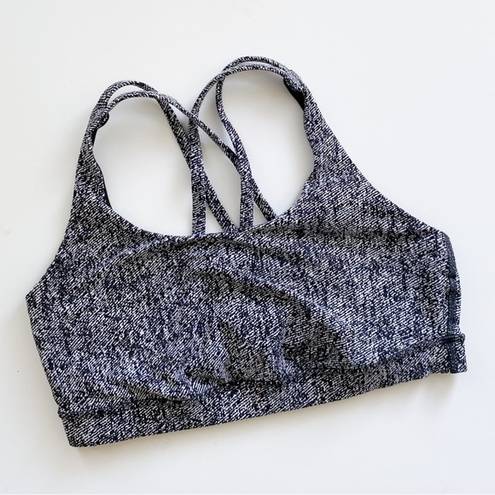 Lululemon Energy Bra Power Luxtreme Ripple Jacquard Black White