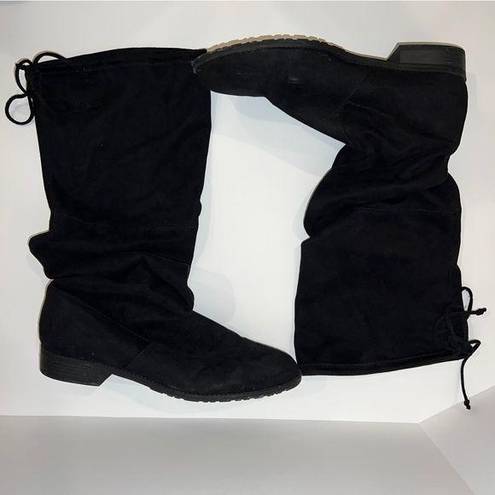 Unisa Over The Knee Black Suede Boots