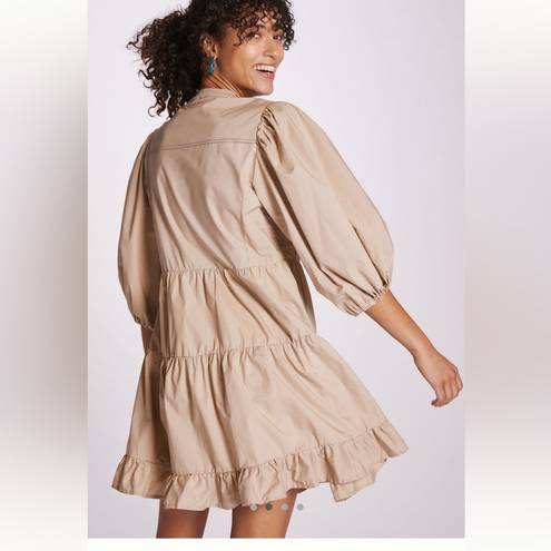 Anthropologie  Beige Ruffled Tunic Dress