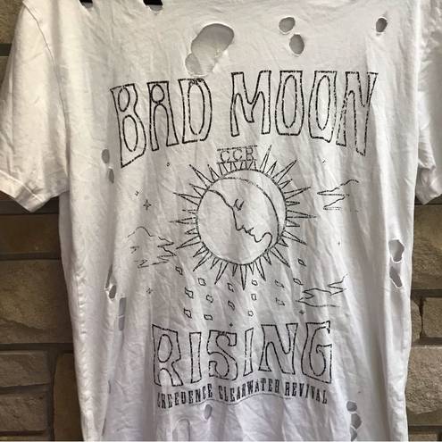 The Moon American Classics CCR Creedence Clearwater Bad Rising Band T-Shirt White M