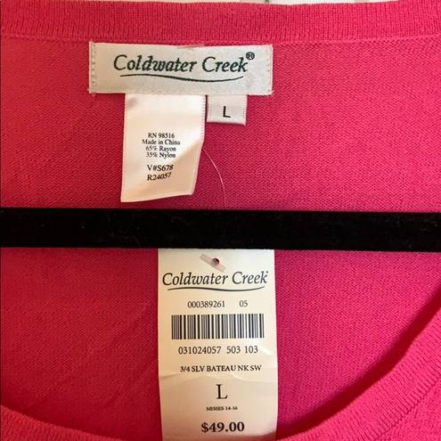 Coldwater Creek  ✨3 for $30✨NWT Pink Sweater Top Size Large