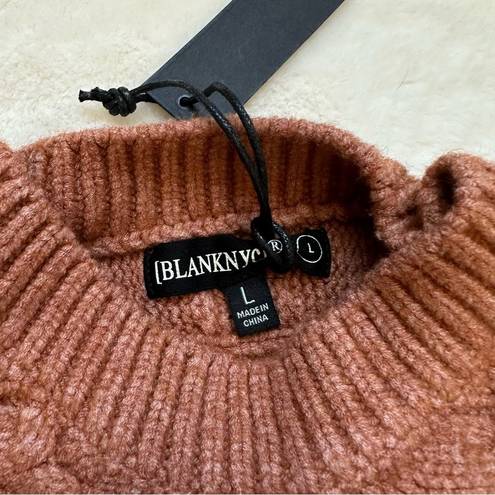 BLANK NYC NWT  Horizontal Cable Crewneck Sweater in Cry Me a River/Rust Size Large