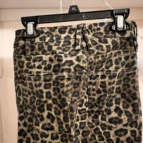 Good American NWOT  Good Waist Sage Leopard Cropped Jeans