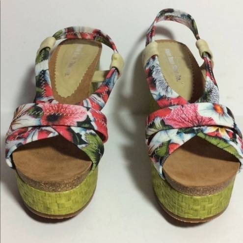 Krass&co Right Bank Shoe . Floral Fabric Espadrille Sz 8
