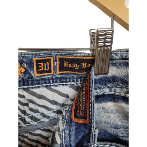 Rock Revival  Women's Distressed Medium Blue Leni Easy Bootcut Denim Jeans 30
