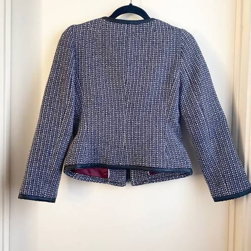 Banana Republic Navy Blue & White Tweed Blazer Jacket