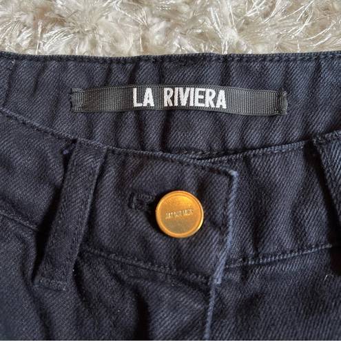 Jacquemus  La Riviera Wide Leg Cropped Jeans in Black Size 27