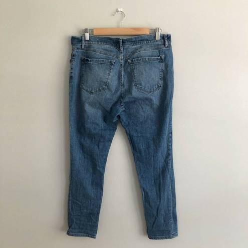 The Loft  Outlet Distressed Blue Girlfriend Jeans Women's Size 8 Petite 8P