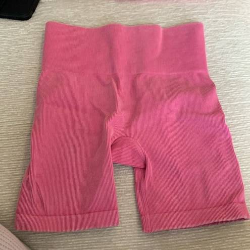 JoyLab Women's High-Rise Ribbed Seamless Bike Shorts 6" - ™ Berry Pink