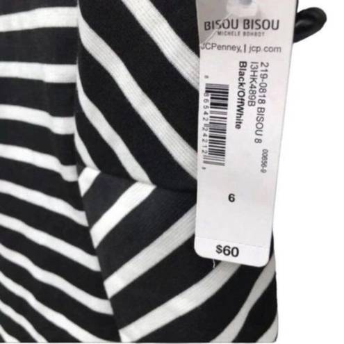 Bisou Bisou  Black & White Chevron Cutout Mini Dress New