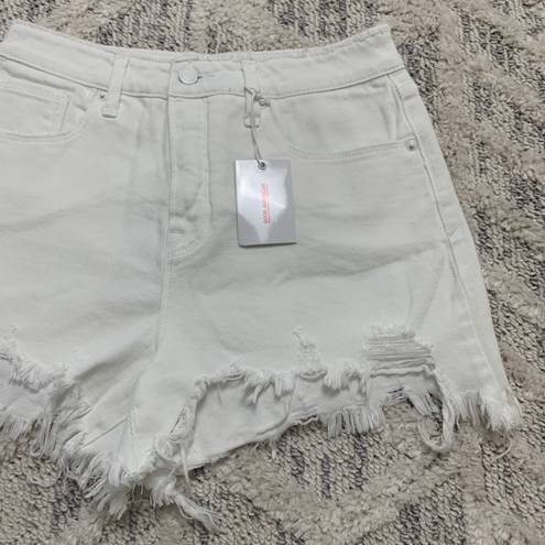 Good American High Waist Distressed Raw Hem Shorts NWT Sz 8/29