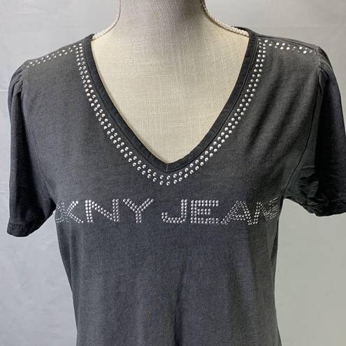 DKNY Gray Studded T-Shirt Dress Size Medium