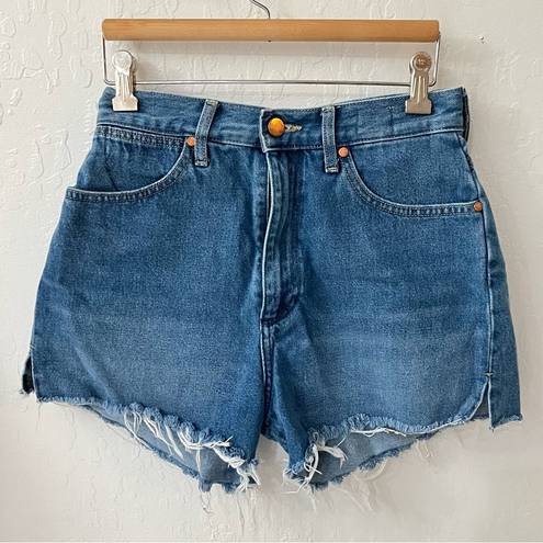 Wrangler  High Rise Festival Light Wash Slit Thigh Denim Cut Off Shorts Size 27