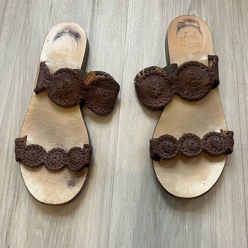 Jack Rogers  6.5 Brown Leather Lauren Sandals