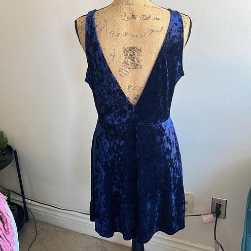 Divided Blue Velvet Dress