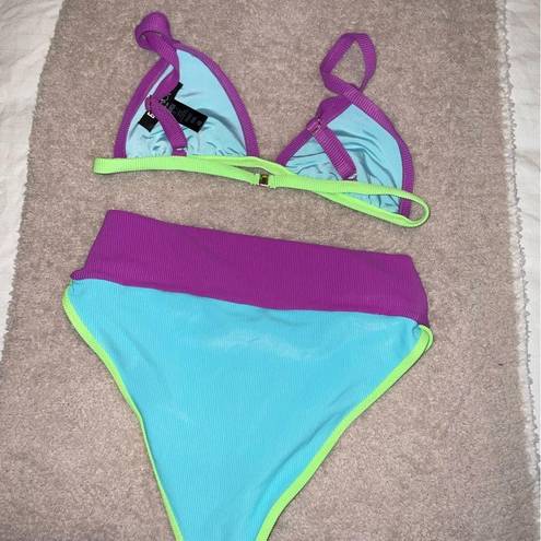 Beach Riot Emmy Bikini Bottom and Top - Cool Fluorescents - L bottom, M top