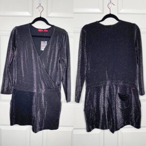 n:philanthropy NWT  Fire Sparkle Long-Sleeve Romper in Black