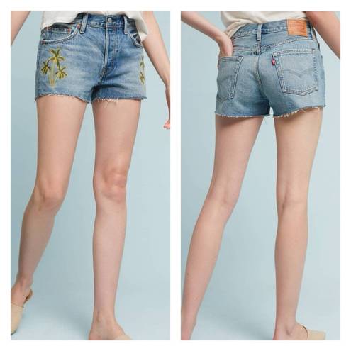 Levi’s Levi's 501 Palm Painted Cutoff Denim Shorts Size 28