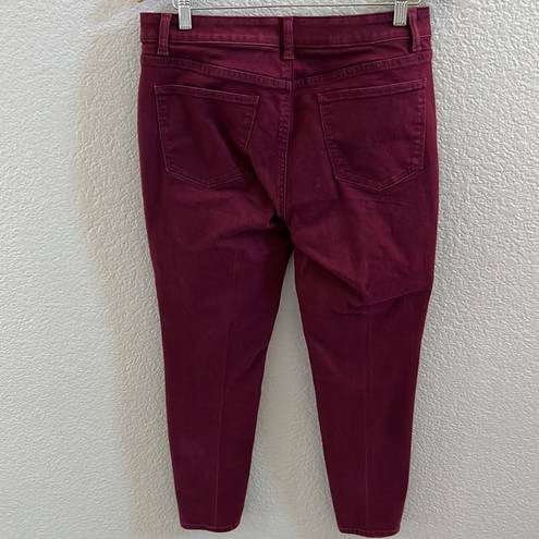 Talbots  High Waist Ankle Burgundy Denim Jeans